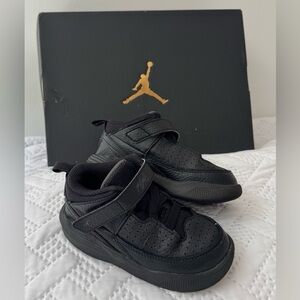 Nike Air Jordan Flight 9C Child 9 Black Slip On Velcro Sneakers Shoes Footwear